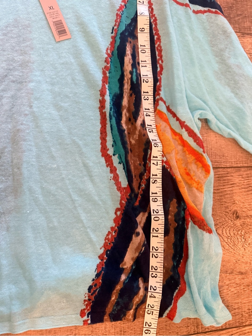 NWT Nic and Zoe Grove Linen Blend Sweater XL Aqua - Picture 7 of 9